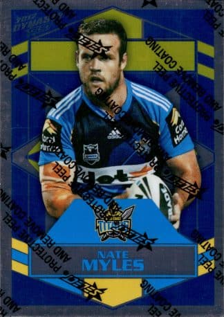 2012 NRL Dynasty Upside Down Silver Parallel - USP061 Nate Myles Gold Coast Titans