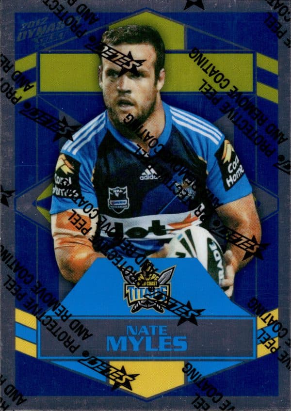 2012 NRL Dynasty Upside Down Silver Parallel - USP061 Nate Myles Gold Coast Titans