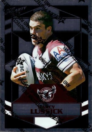 2012 NRL Dynasty Upside Down Silver Parallel - USP071 Darcy Lussick Manly Sea Eagles