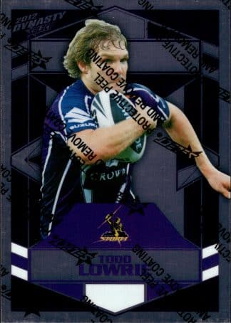 2012 NRL Dynasty Upside Down Silver Parallel - USP083 Todd Lowrie Melbourne Storm