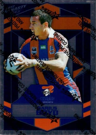 2012 NRL Dynasty Upside Down Silver Parallel - USP089 Darius Boyd Newcastle Knights