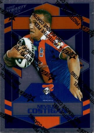 2012 NRL Dynasty Upside Down Silver Parallel - USP091 Neville Costigan Newcastle Knights