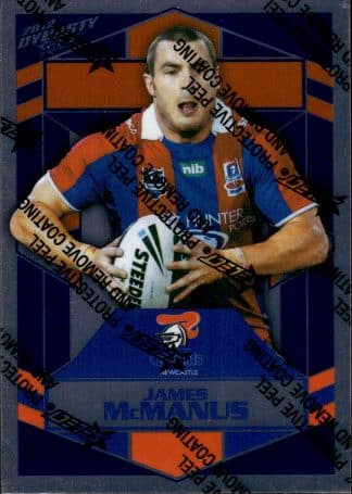 2012 NRL Dynasty Upside Down Silver Parallel - USP096 James McManus Newcastle Knights