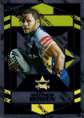 2012 NRL Dynasty Upside Down Silver Parallel - USP101 Matthew Bowen North Qld Cowboys