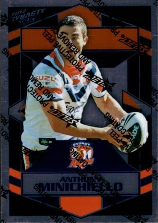 2012 NRL Dynasty Upside Down Silver Parallel - USP168 Anthony Minichiello Sydney Roosters