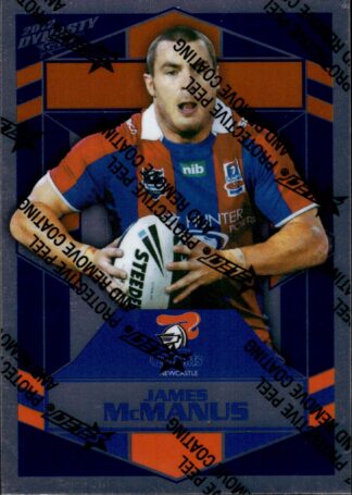 2012 NRL Dynasty Upside Down Silver Parallel - USP096 James McManus Newcastle Knights