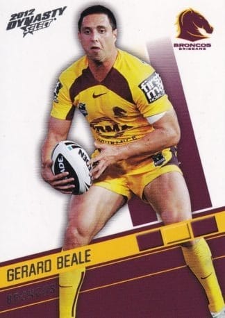 2012 NRL Dynasty Common Card - Base 005 Gerard Beale Brisbane Broncos