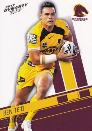 2012 NRL Dynasty Common Card - Base 014 Ben Te'o Brisbane Broncos