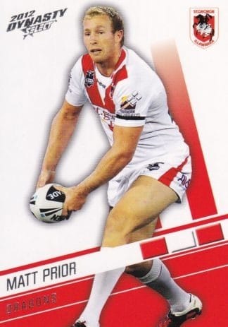 2012 NRL Dynasty Common Card - Base 144 Matt Prior St George Dragons