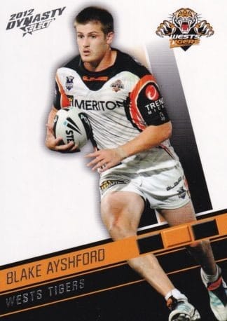 2012 NRL Dynasty Common Card - Base 185 Blake Ayshford Wests Tigers