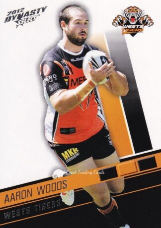 2012 NRL Dynasty Common Card - Base 196 Aaron Woods Wests Tigers