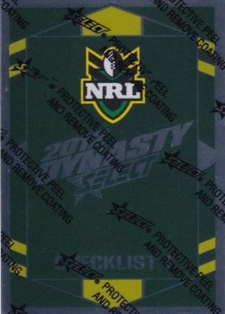 2012 NRL Dynasty Silver Parallel - SP001 Checklist #1