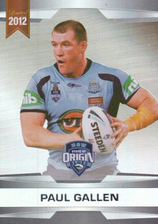 2012 NRL Limited Edition Parallel - P28 Paul Gallen NSW State Of Origin