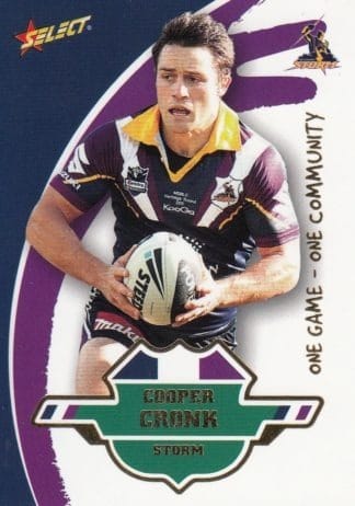 2012 NRL Select One Community Card - Card 3 Cooper Cronk Melbourne Storm