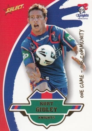 2012 NRL Select One Community Card - Card 4 Kurt Gidley Newcastle Knights