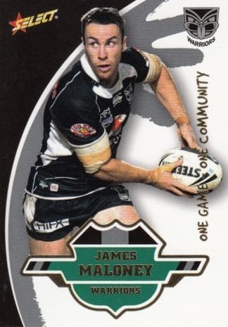 2012 NRL Select One Community Card - Card 6 James Maloney Warriors