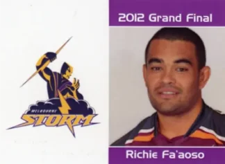 2012 NRL Grand Final Melbourne Storm - Card 17 Richie Fa'aoso
