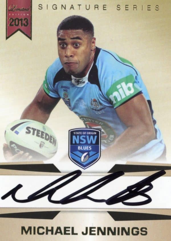 2013 NRL Limited Edition Signature Series - SS2 Michael Jennings NSW State Of Origin