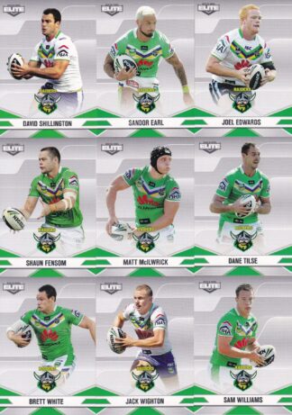2013 NRL Elite Base Team Set - Canberra Raiders