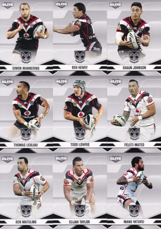 2013 NRL Elite Base Team Set - Warriors