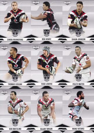 2013 NRL Elite Base Team Set - Warriors