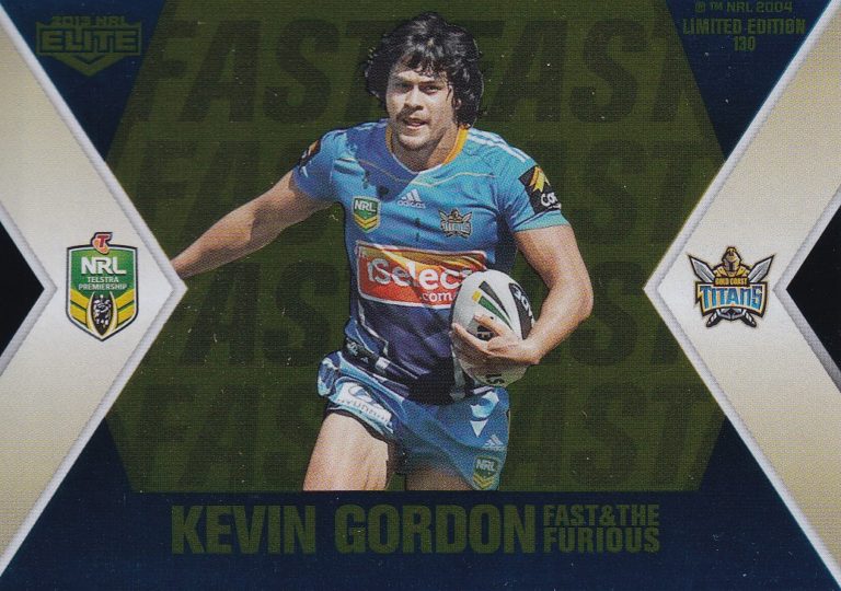 2013 NRL Elite Gold Fast & The Furious - FFS05 Ryan James & Kevin Gordon Gold Coast Titans - Image 2