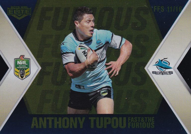 2013 NRL Elite Gold Fast & The Furious - FFS11 Anthony Tupou & Matthew Wright Cronulla Sharks