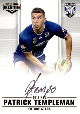 2013 NRL Elite Future Stars Signature - FS02 Patrick Templeman Canterbury Bulldogs