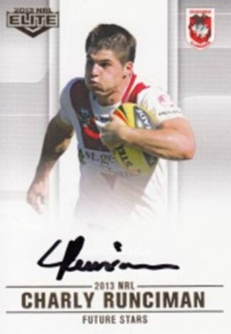 2013 NRL Elite Future Stars Signature - FS13 Charly Runciman St George Dragons