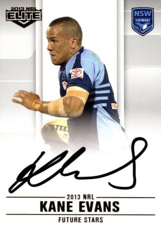 2013 NRL Elite Future Stars Signature - FS18 Kane Evans NSW State Of Origin