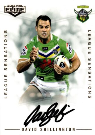 2013 NRL Elite League Sensations Signature - LS03 David Shillington Canberra Raiders