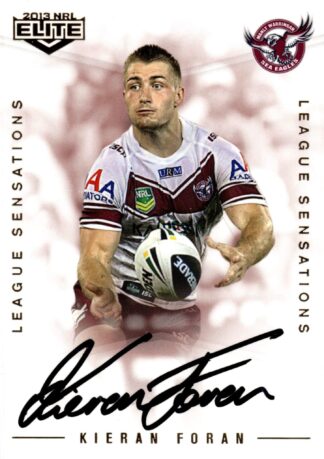2013 NRL Elite League Sensations Signature - LS06 Kieran Foran Manly Sea Eagles