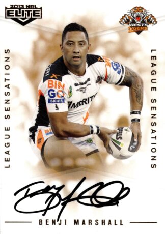 2013 NRL Elite League Sensations Signature - LS16 Benji Marshall Wests Tigers