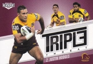 2013 NRL Elite Triple Threat - TT02 Justin Hodges Brisbane Broncos