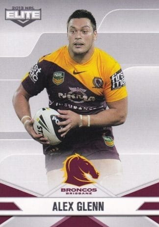 2013 NRL Elite Common Card - Base 002 Alex Glenn Brisbane Broncos