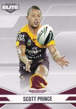 2013 NRL Elite Common Card - Base 007 Scott Prince Brisbane Broncos