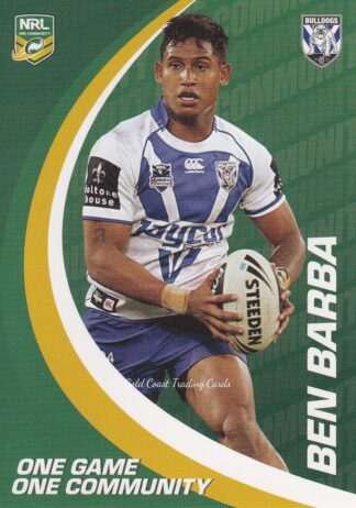 2013 NRL One Game Community Cards - OC4 Ben Barba Canterbury Bulldogs