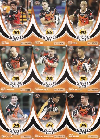 2013 NRL Power Play Base Team Set - Wests Tigers