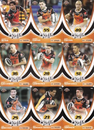 2013 NRL Power Play Base Team Set - Wests Tigers