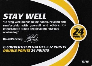 2013 NRL Power Play One Community Card - Card 12 David Peachey Stay Well