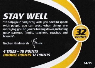 2013 NRL Power Play One Community Card - Card 14 Nathan Hindmarsh Stay Well