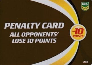 2013 NRL Power Play Game Card - Bronze Penalty Card 2