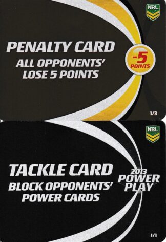 2013 NRL Power Play Game Cards