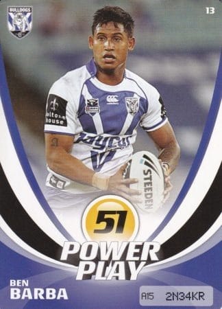 2013 NRL Power Play Common Card - Base 013 Ben Barba Canterbury Bulldogs