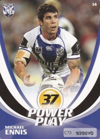 2013 NRL Power Play Common Card - Base 014 Michael Ennis Canterbury Bulldogs