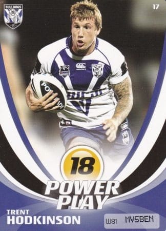 2013 NRL Power Play Common Card - Base 017 Trent Hodkinson Canterbury Bulldogs