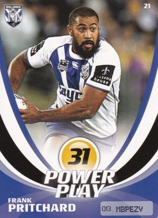 2013 NRL Power Play Common Card - Base 021 Frank Pritchard Canterbury Bulldogs