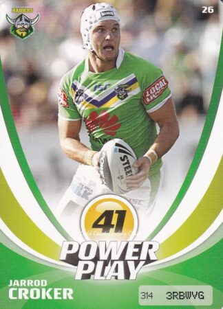 2013 NRL Power Play Common Card - Base 026 Jarrod Croker Canberra Raiders
