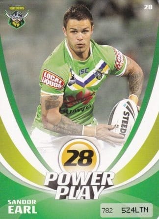 2013 NRL Power Play Common Card - Base 028 Sandor Earl Canberra Raiders