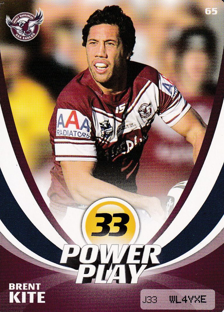 2013 NRL Power Play Common Card - Base 065 Brent Kite Manly Sea Eagles
